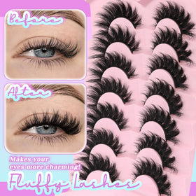 Losha lashes worn by model to show fluffy volume and natural lift