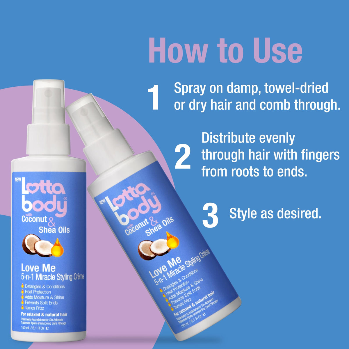 Styled curls after Lottabody use showing shine and frizz control