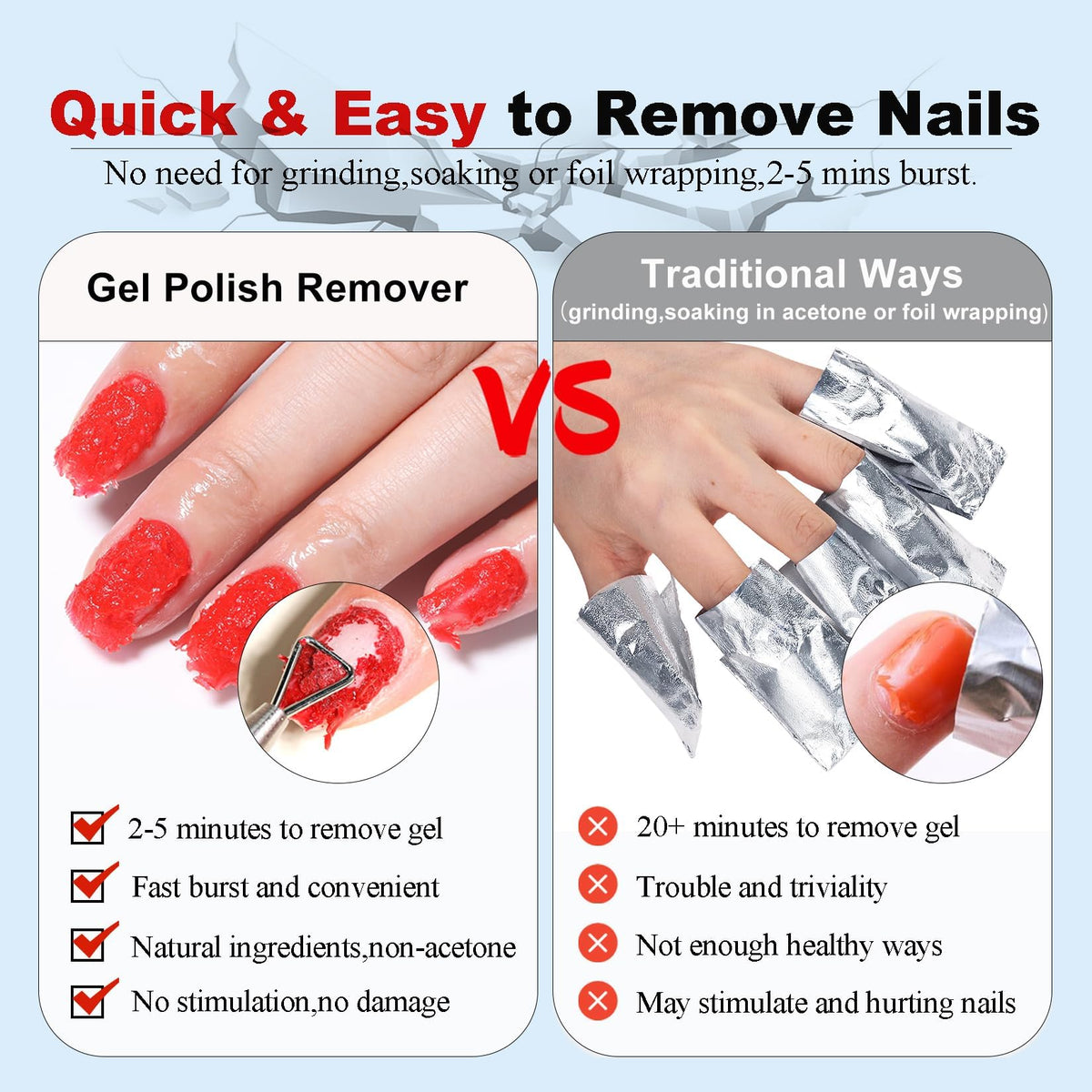 LOUINSTIC before and after nails showing lifted gel polish