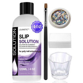 LOUINSTIC front packaging showing 4oz slip solution and tools for neat application