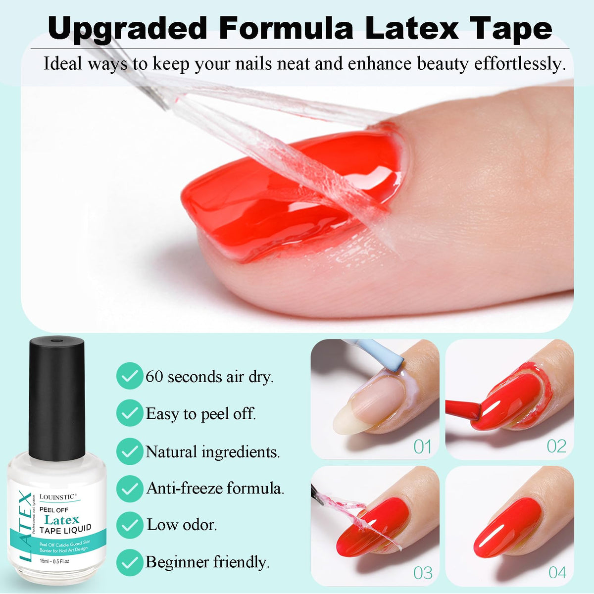 LOUINSTIC gel remover bottle detail for fast 2–5 minute action