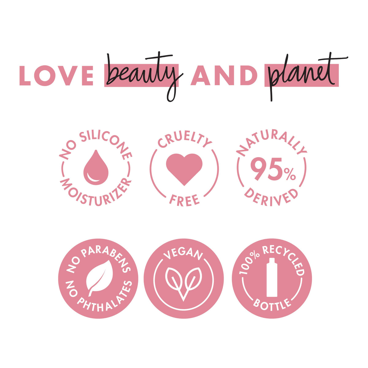 Love Beauty and Planet bottle staged in bathroom reflecting eco-conscious lifestyle