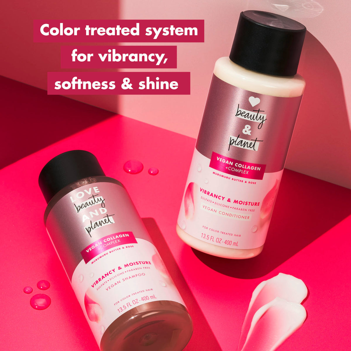 Love Beauty and Planet conditioner applied to wet hair improving detangling