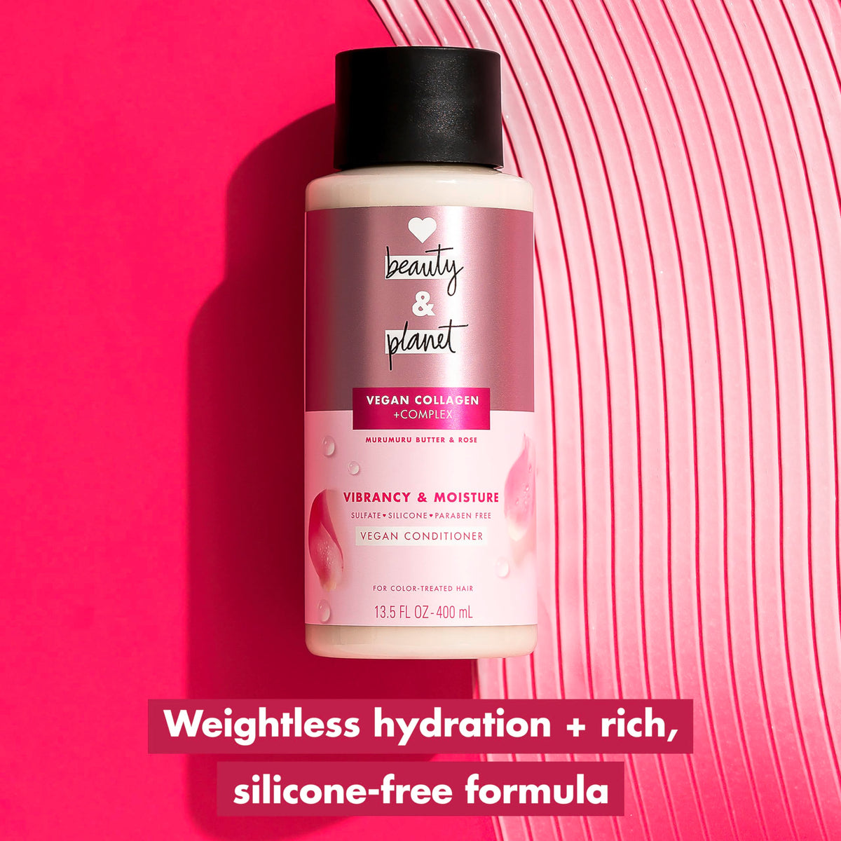 Love Beauty and Planet creamy conditioner texture demonstrating lightweight hydration