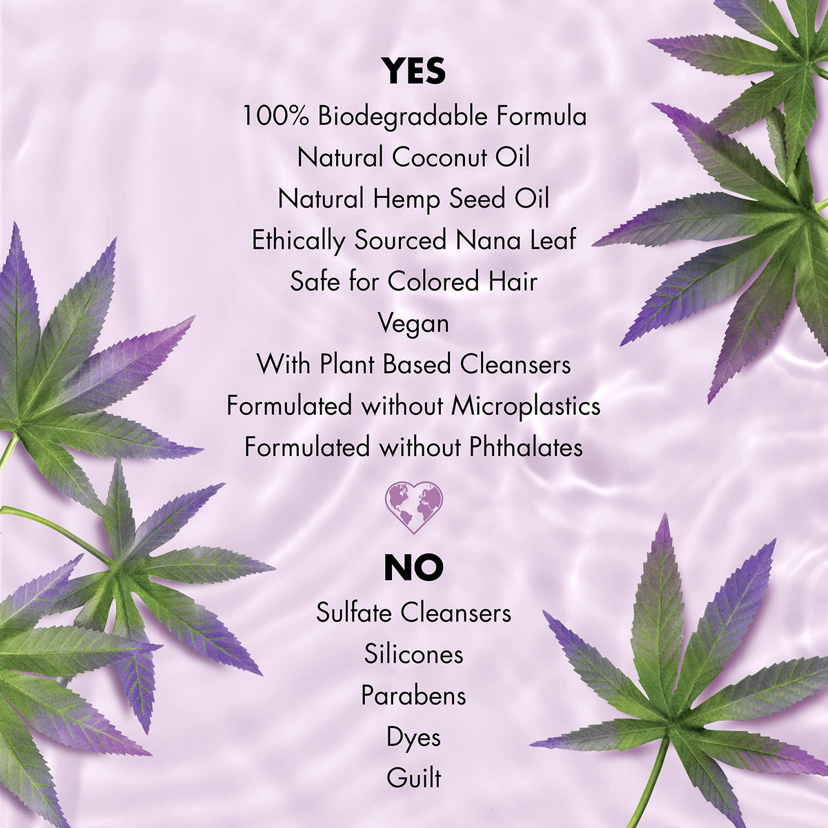 Love Beauty and Planet texture shot with hemp seed oil drop for nourishment