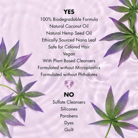 Love Beauty and Planet texture shot with hemp seed oil drop for nourishment