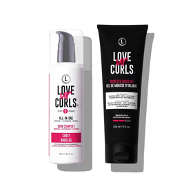 Love Ur Curls bundle front packaging showing both products and benefits