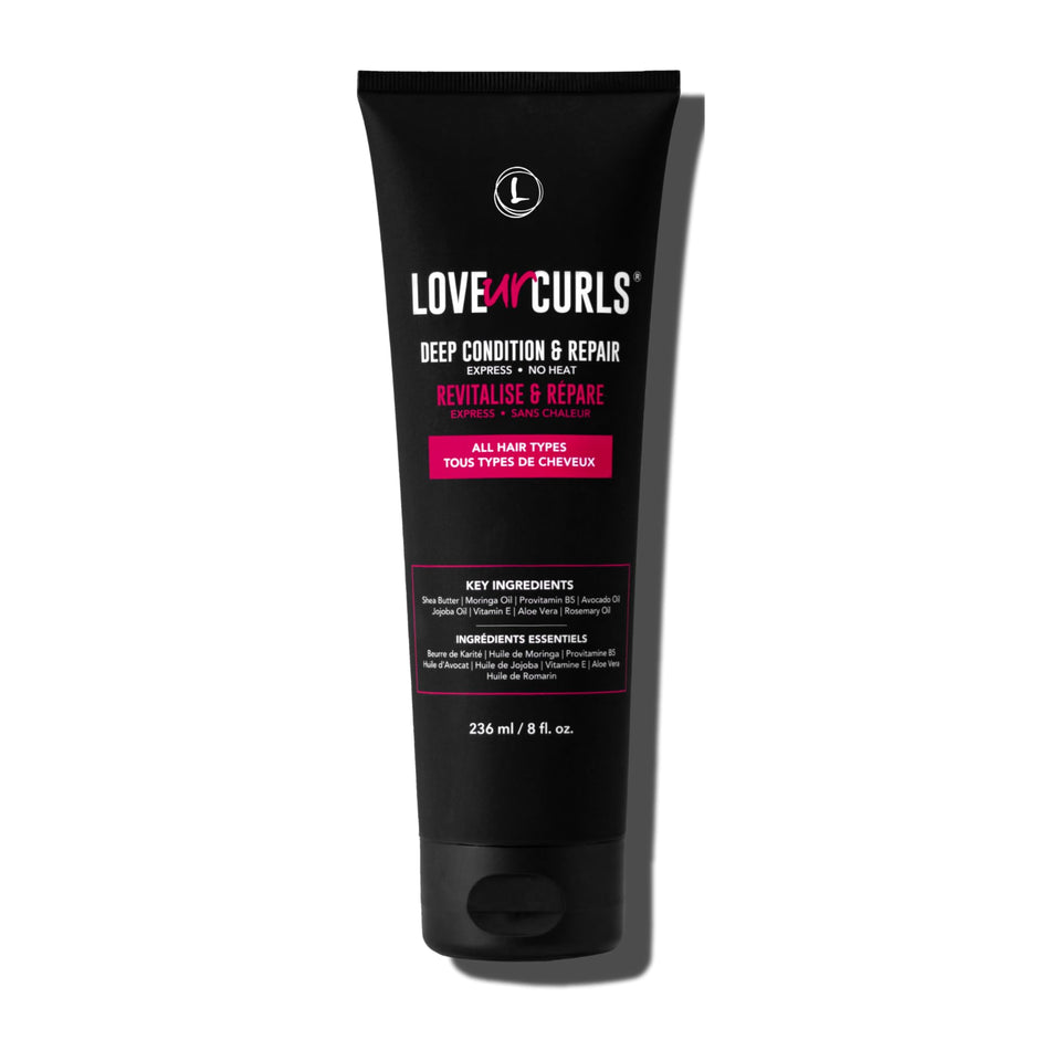 Love Ur Curls front packaging showing bottle and label for quick identification and trust
