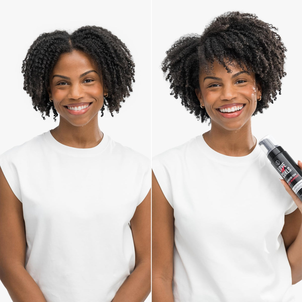 Love Ur Curls in-use with diffuser for faster drying and volume