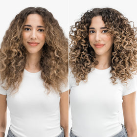 Love Ur Curls foam squeezed in palm ready for application