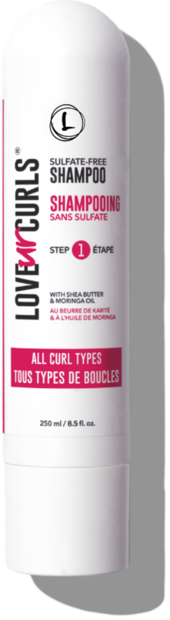 Love Ur Curls front bottle view showing packaging and benefit of gentle cleanse