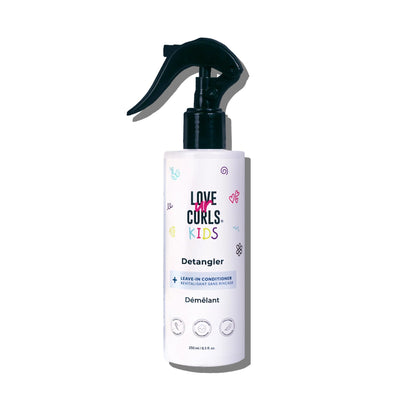 Love Ur Curls front bottle showing kid-friendly detangler benefits