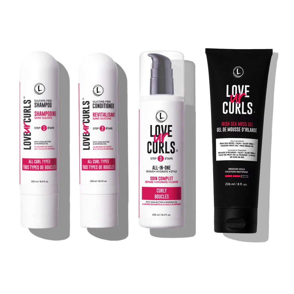 Love Ur Curls front packaging showing full curl kit and benefits