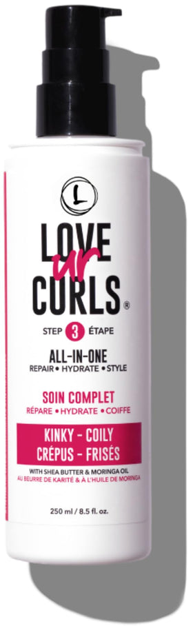 Love Ur Curls front packaging showing 250mL jar and benefits