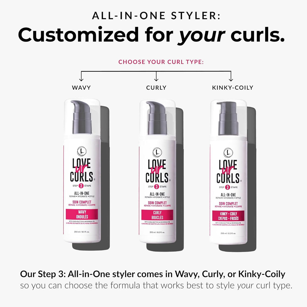 Love Ur Curls gel being scrunched into curls to add flexible hold and reduce frizz