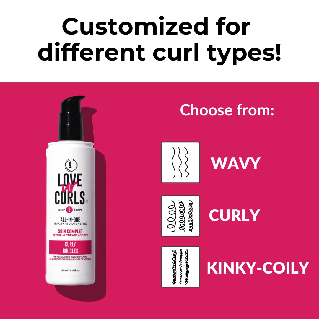 Application demo of Love Ur Curls in damp hair for easier styling