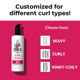 Application demo of Love Ur Curls in damp hair for easier styling