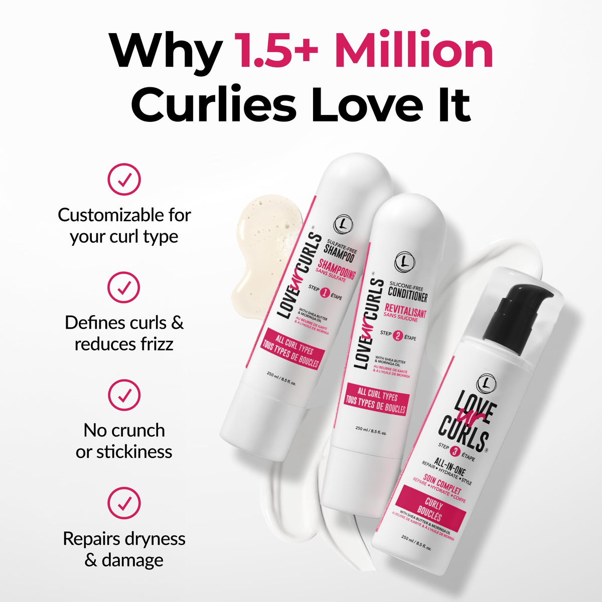 Love Ur Curls used in shower routine demonstrating gentle cleansing and conditioning