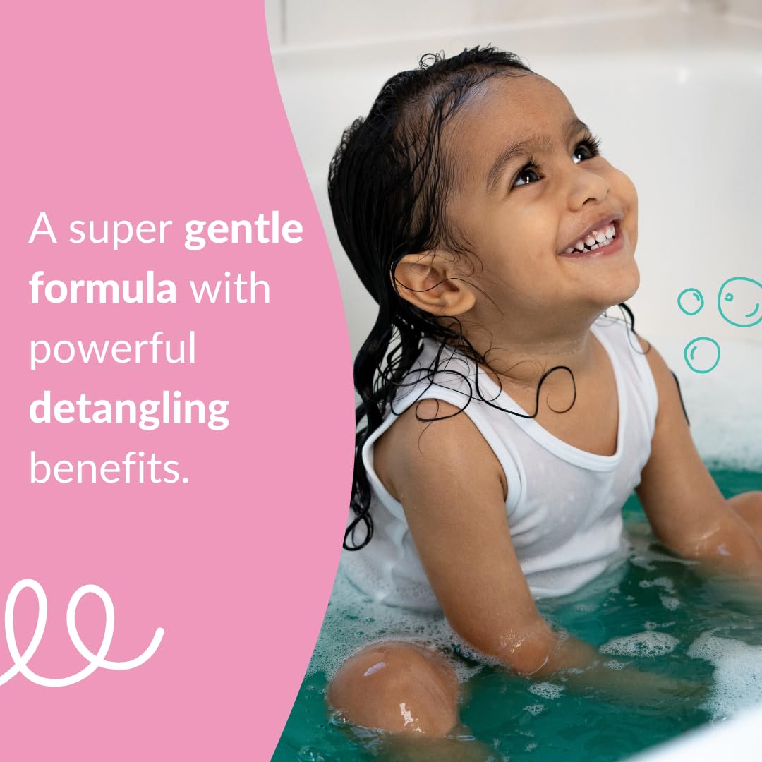 Child using Love Ur Curls in bath showing tear-free, worry-free washing