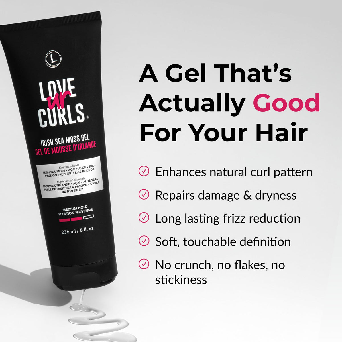 Love Ur Curls open jar texture showing gel sheen for soft hold