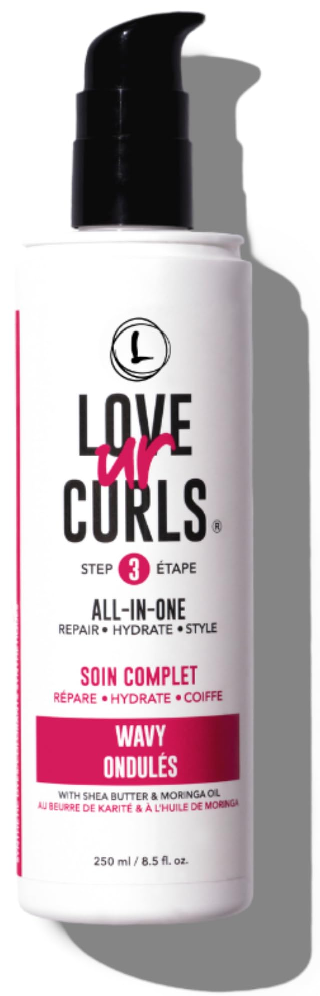 Love Ur Curls front packaging showing product benefits and size