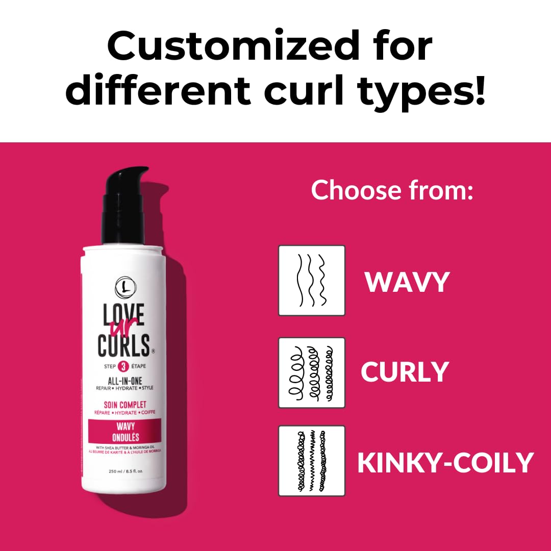 Love Ur Curls applied to damp wavy hair delivering defined waves