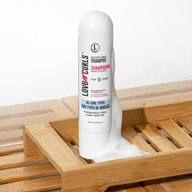 Love Ur Curls concentrate foam texture demonstrating gentle lather and moisturizing feel