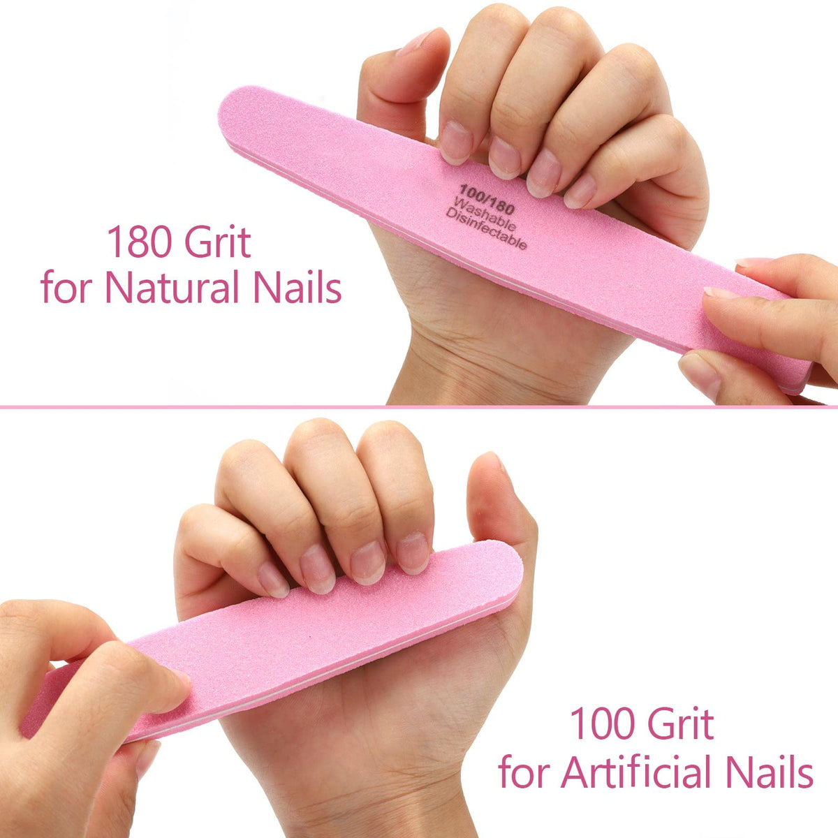 LoveBB buffer next to fingers for scale showing compact size and portable nail prep