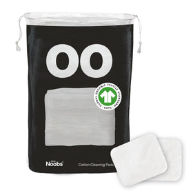 Love Noobs front packaging showing 60 organic jumbo cotton pads, gentle cleansing benefit