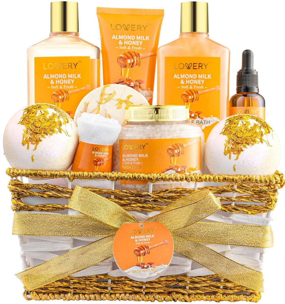 LOVERY basket front packaging showing all 10 pieces and elegant gift wrap