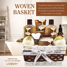 LOVERY basket next to a book showing scale and generous set size