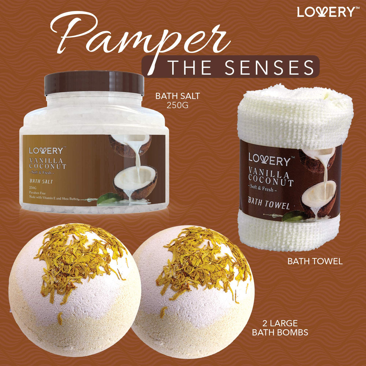 LOVERY body scrub jar pouring to show grainy exfoliation for smoother skin