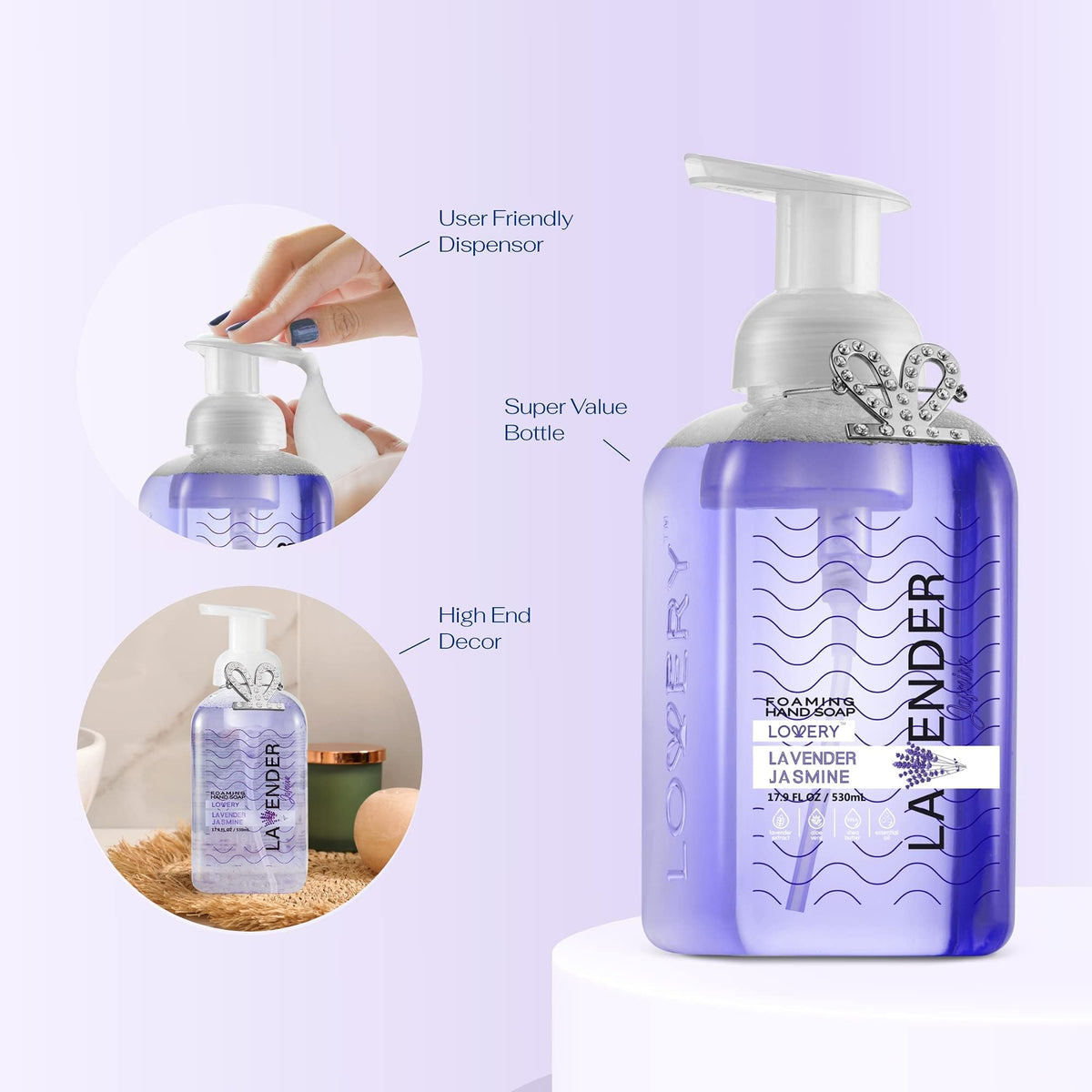 Lovery bottle label closeup highlighting natural ingredients and transparency benefit