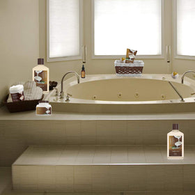 LOVERY bubble bath foam in bathtub showing luxurious soak and stress relief