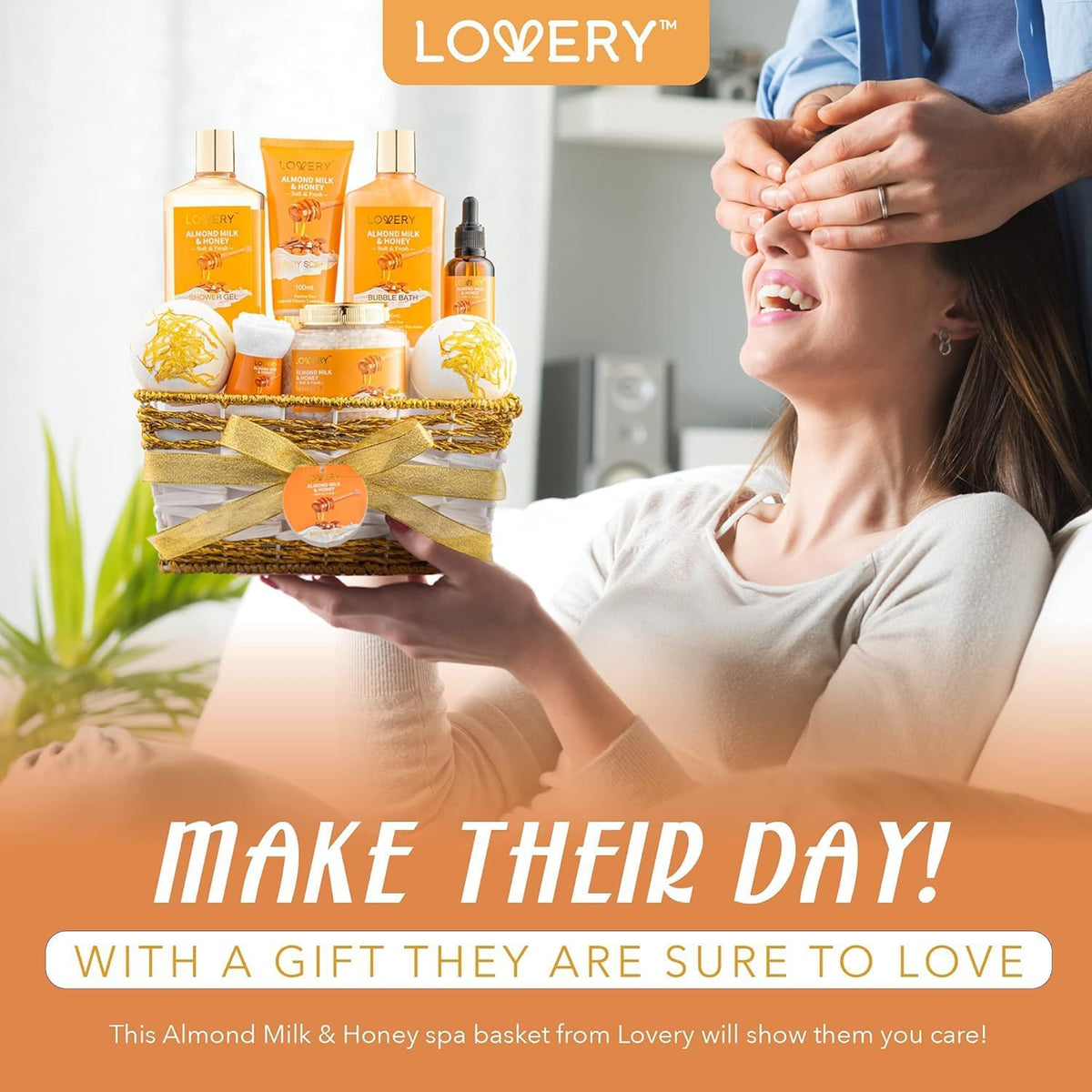 LOVERY hand towel and gift card lifestyle scene showing ready-to-give spa presentation