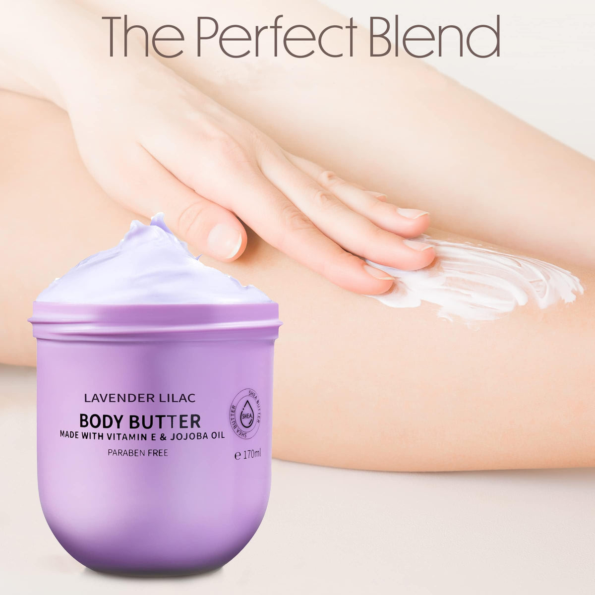 LOVERY body butter in bathroom lifestyle setting promoting relaxation benefits