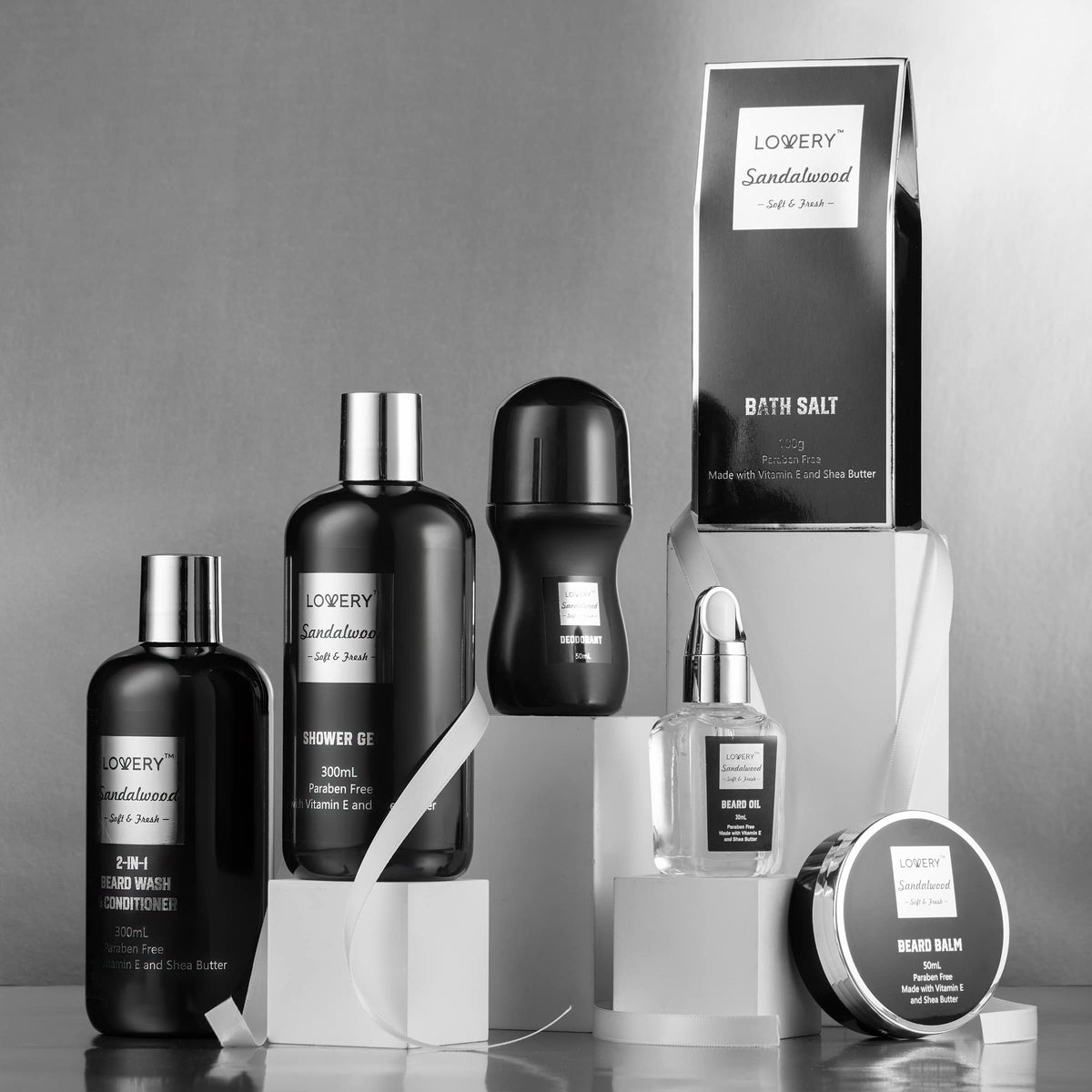 LOVERY product labels and scale to show size and ingredient clarity benefit