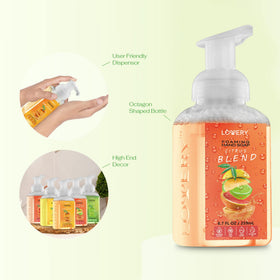 Lovery pump closeup highlighting easy press dispenser and consistent foam delivery benefit