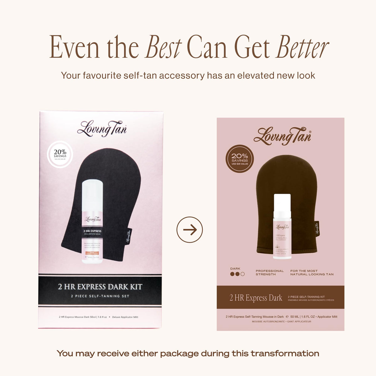 Loving Tan applicator mitt held close, ensures streak-free application