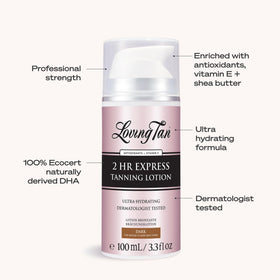 Loving Tan before and after on legs showing natural-looking darker glow benefit