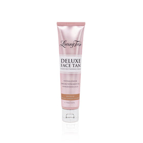 Loving Tan front packaging showing medium face tanner and branding for easy identification and trust