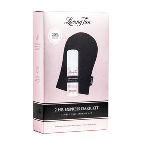 Loving Tan travel bottle in hand, ideal size for carry-on packing