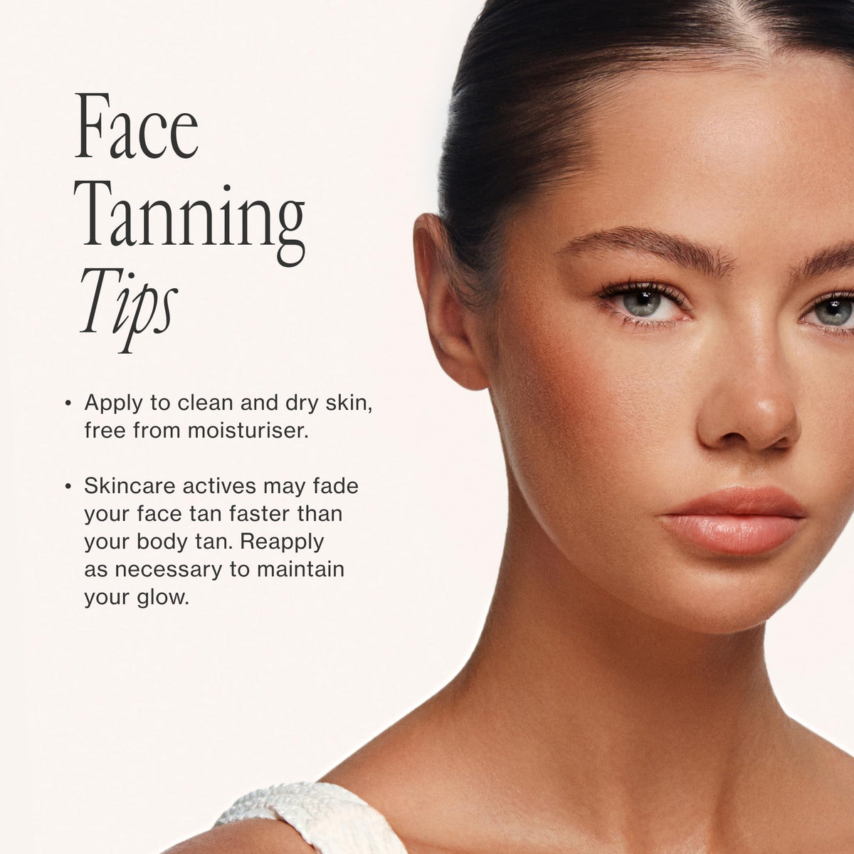 Loving Tan in a bathroom vanity setting for easy daily face use