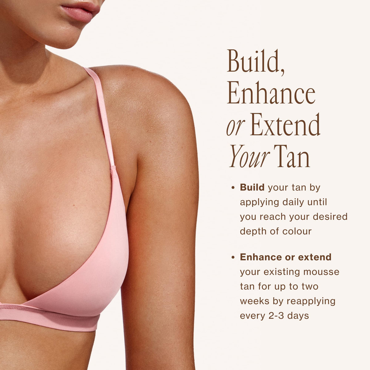 Loving Tan in a beach bag lifestyle shot conveys ready-for-summer confidence