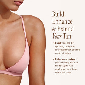 Loving Tan in a beach bag lifestyle shot conveys ready-for-summer confidence