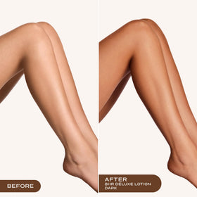 Loving Tan lotion on applicator mitt demonstrates easy streak-free blending
