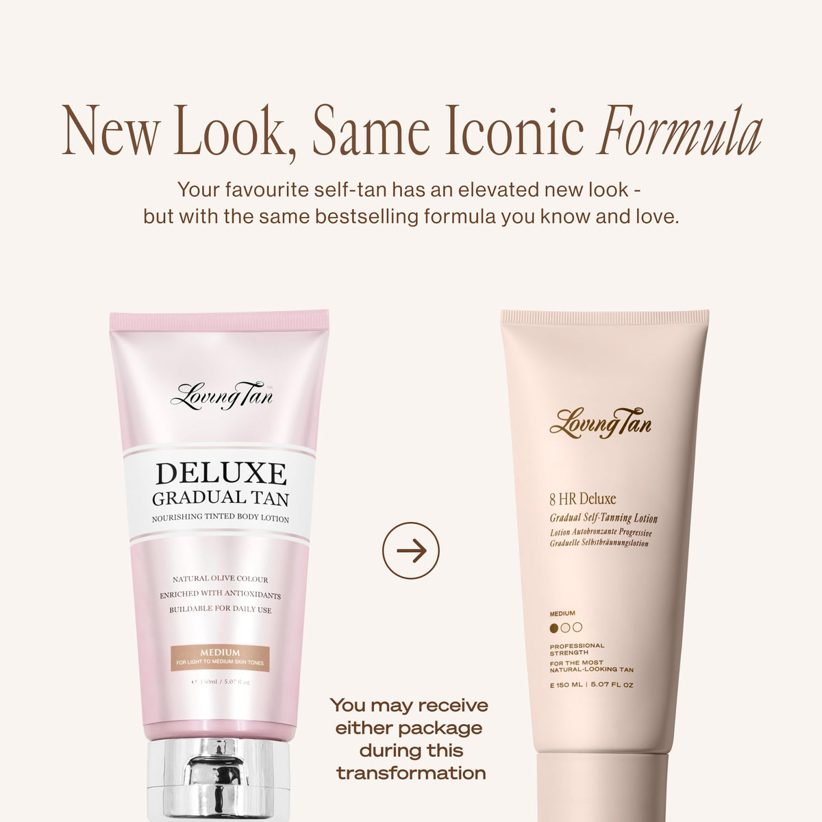 Loving Tan pump and bottle close-up highlighting easy dispensing and control