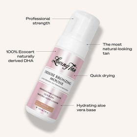 Loving Tan medium colour guide on skin indicating coverage