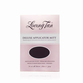 Loving Tan mitt close-up texture demonstrating smooth surface for even blending