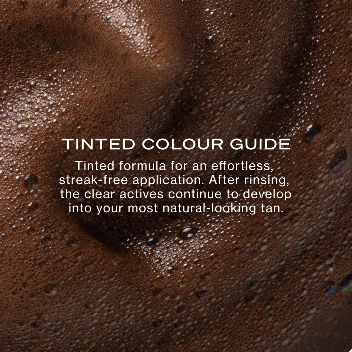 Loving Tan colour guide shown on skin close-up, helps judge application accuracy